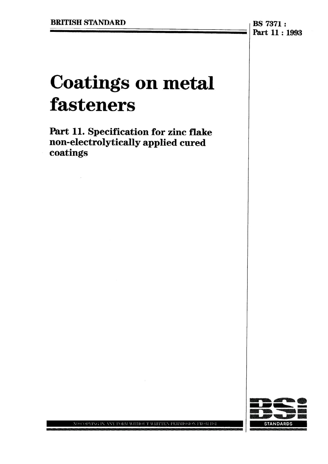 Первая страница стандарта BS 7371-11:1993