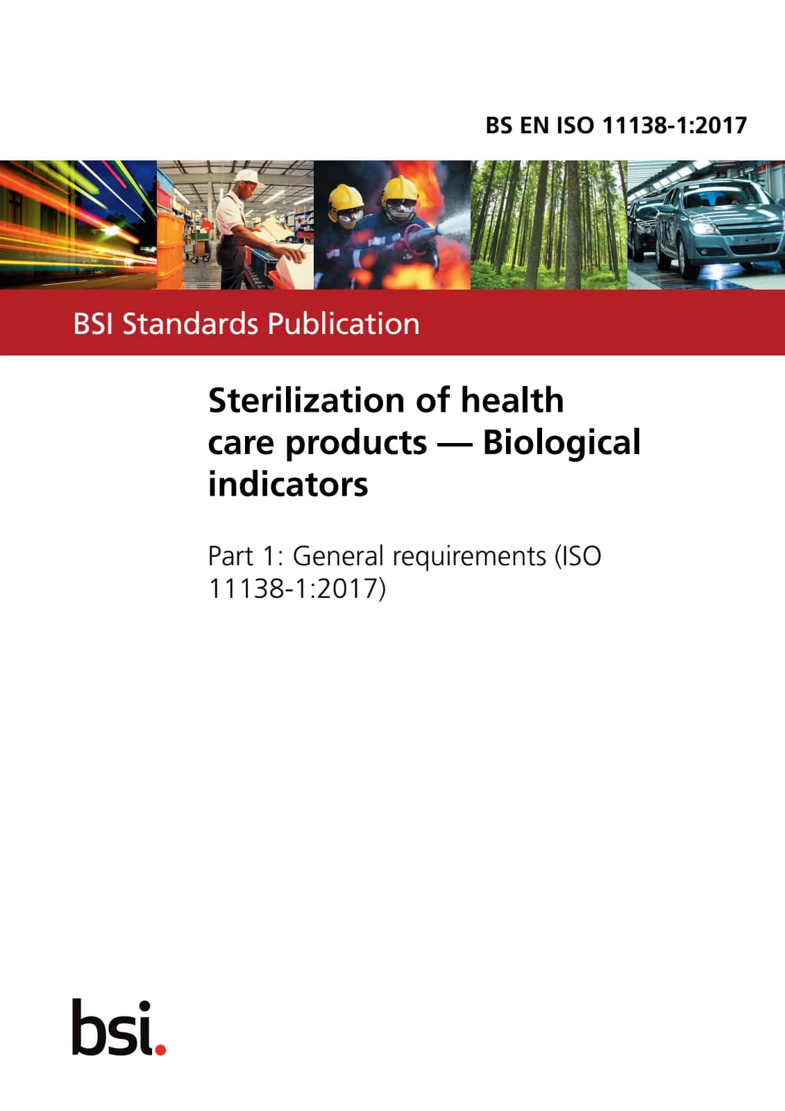Первая страница стандарта BS EN ISO 11138-1:2017