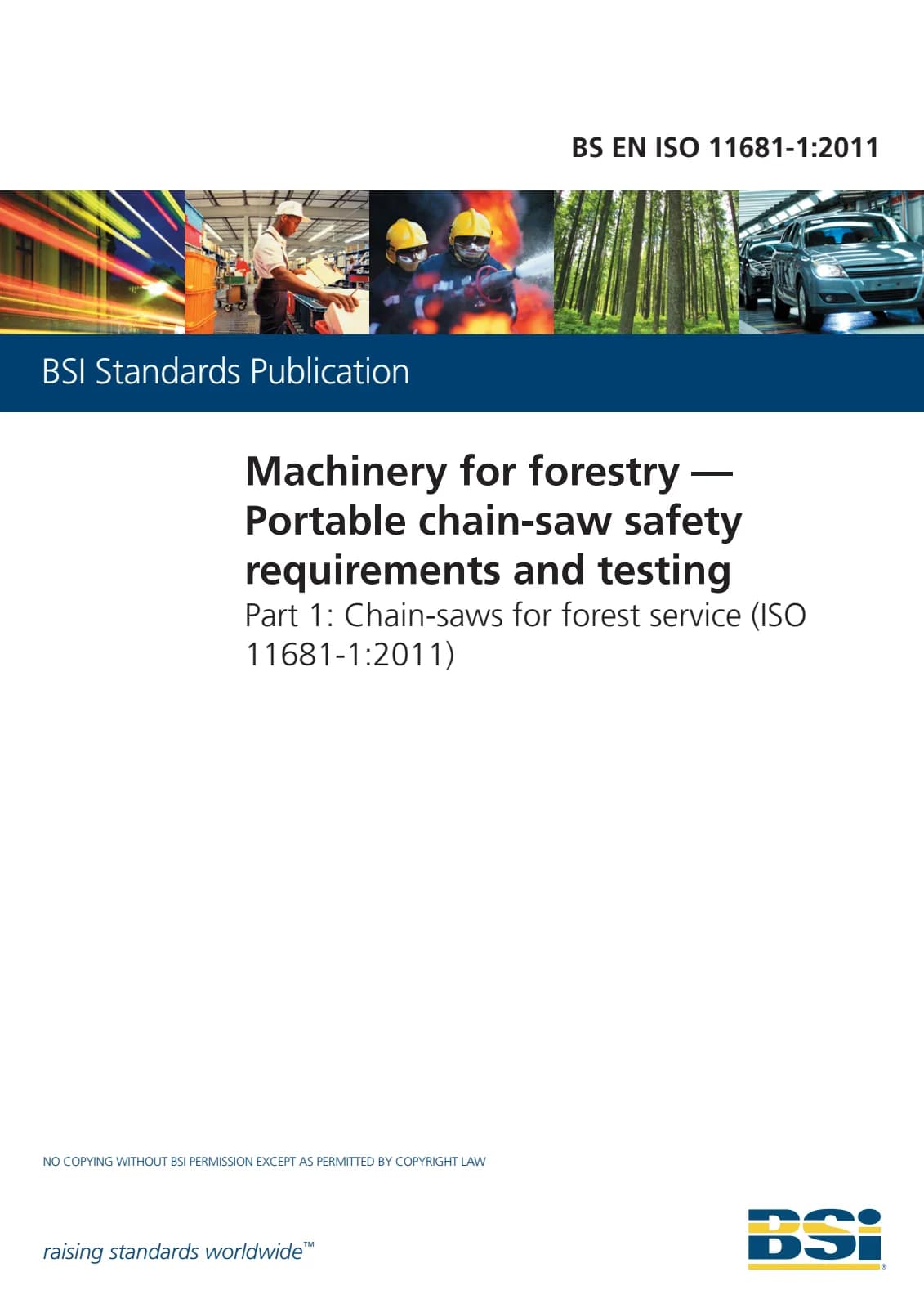 Первая страница стандарта BS EN ISO 11681-1:2011