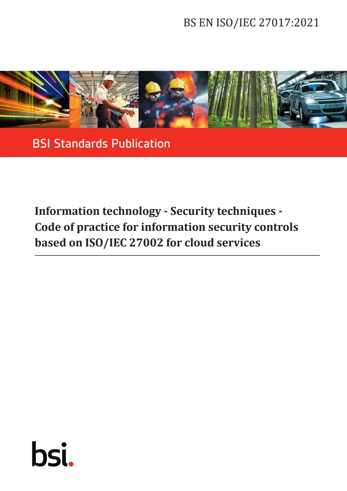 Первая страница стандарта BS EN ISO/IEC 27017:2021