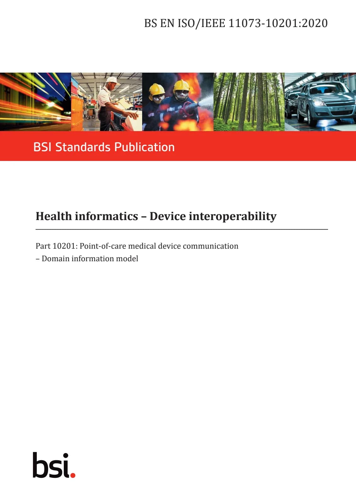 Первая страница стандарта BS EN ISO/IEEE 11073-10201:2020