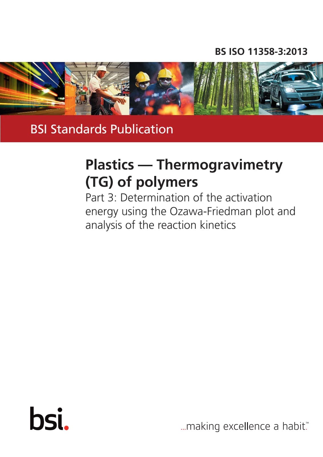 Первая страница стандарта BS ISO 11358-3:2013