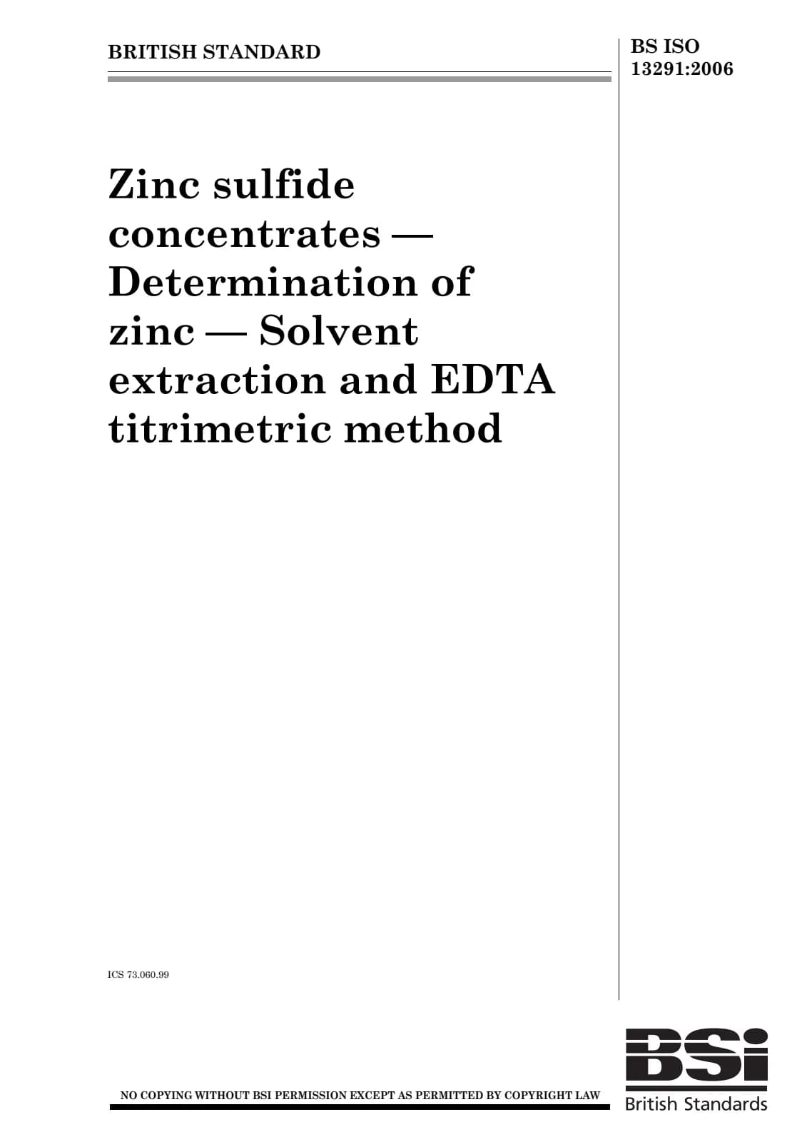 Первая страница стандарта BS ISO 13291:2006
