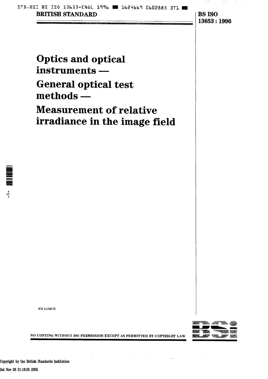 Первая страница стандарта BS ISO 13653:1996