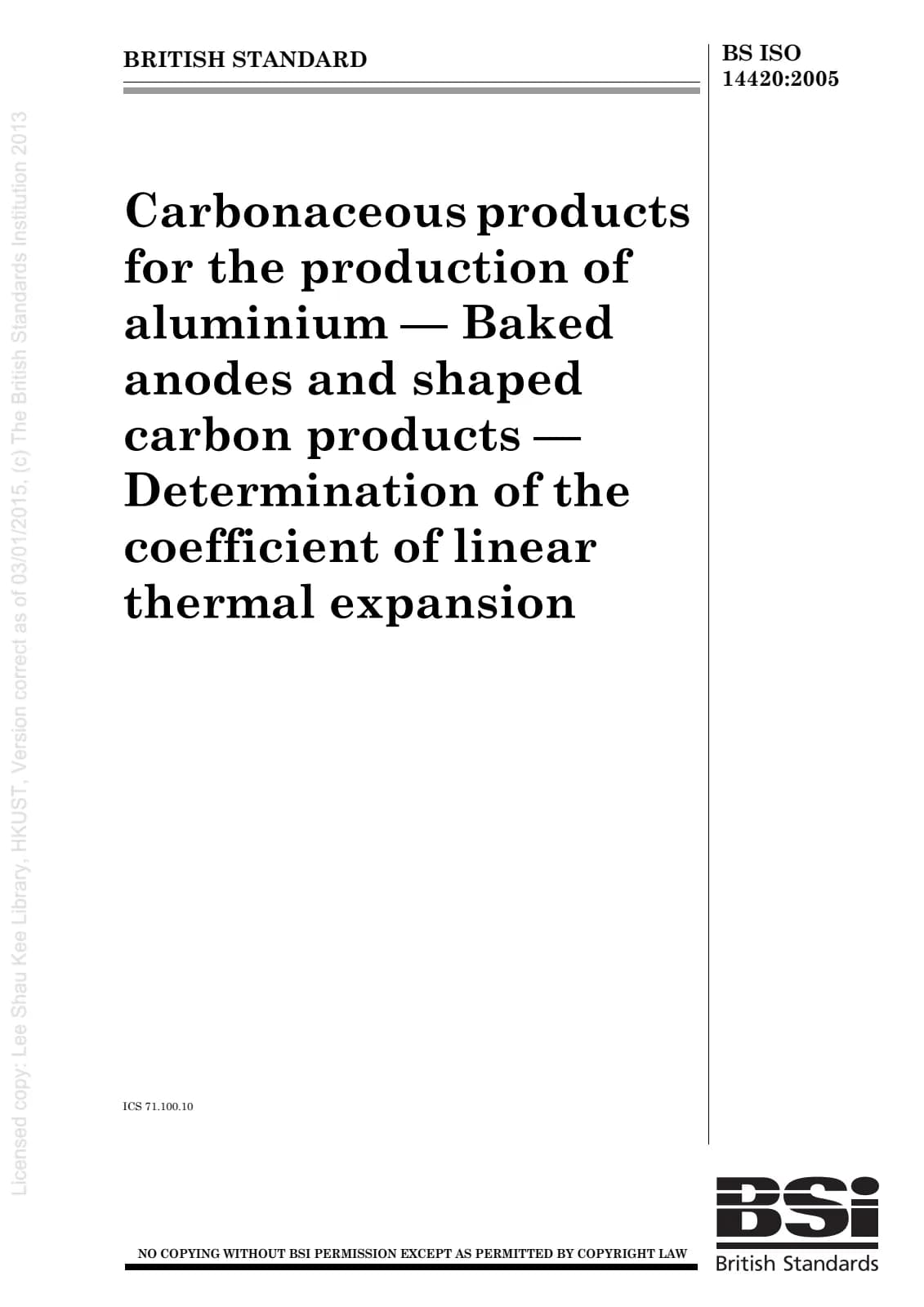 Первая страница стандарта BS ISO 14420:2005