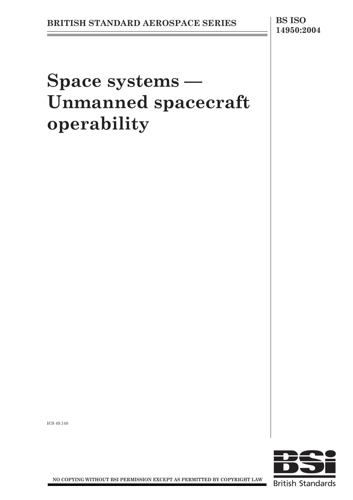 Первая страница стандарта BS ISO 14950:2004