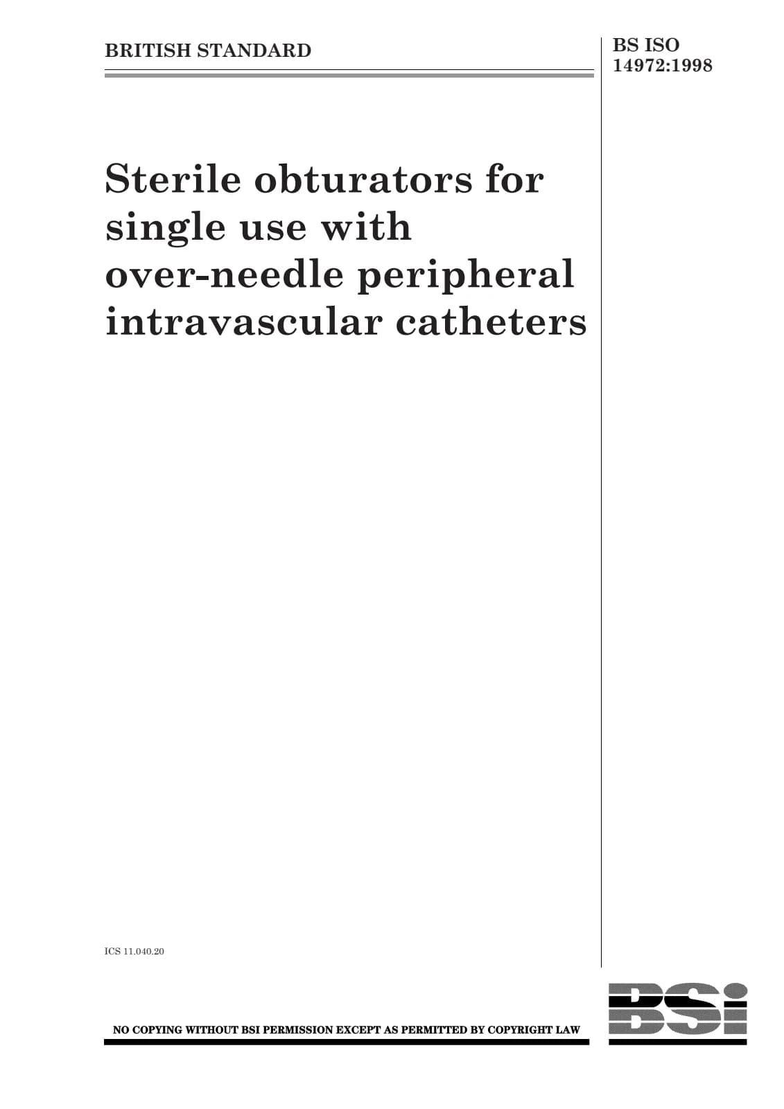 Первая страница стандарта BS ISO 14972:1998