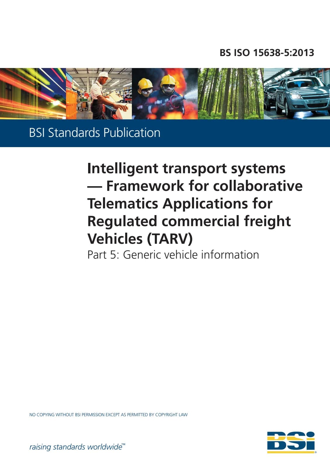 Первая страница стандарта BS ISO 15638-5:2013