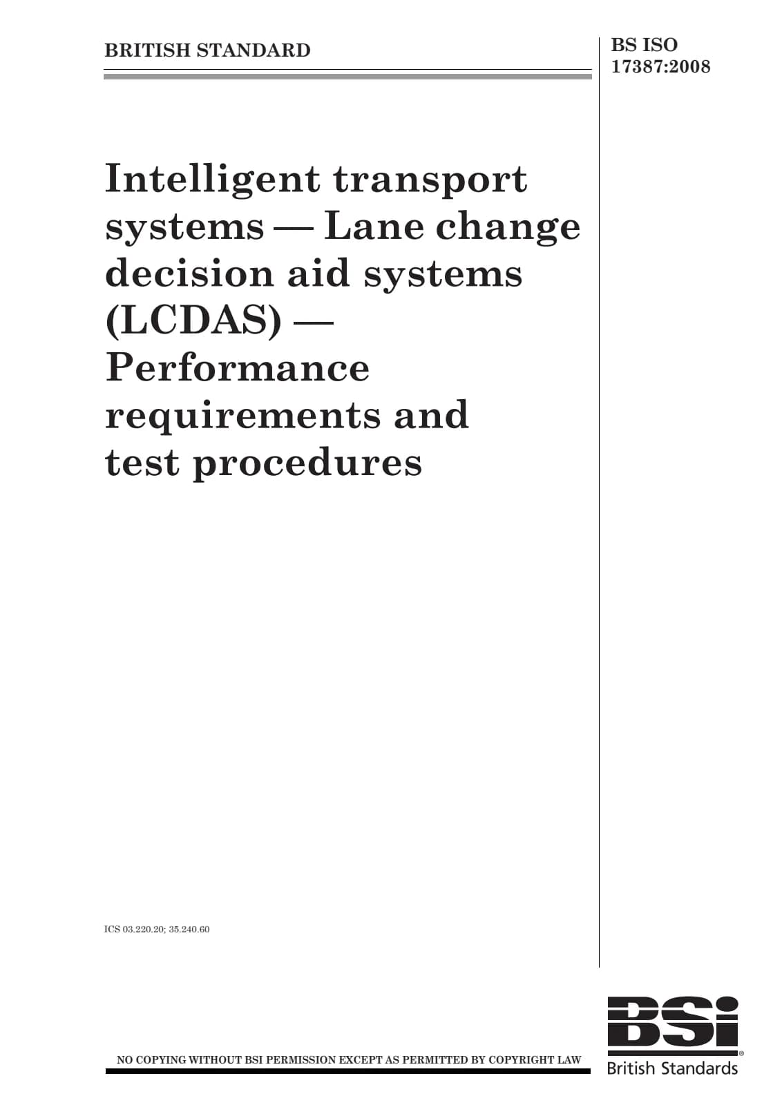 Первая страница стандарта BS ISO 17387:2008