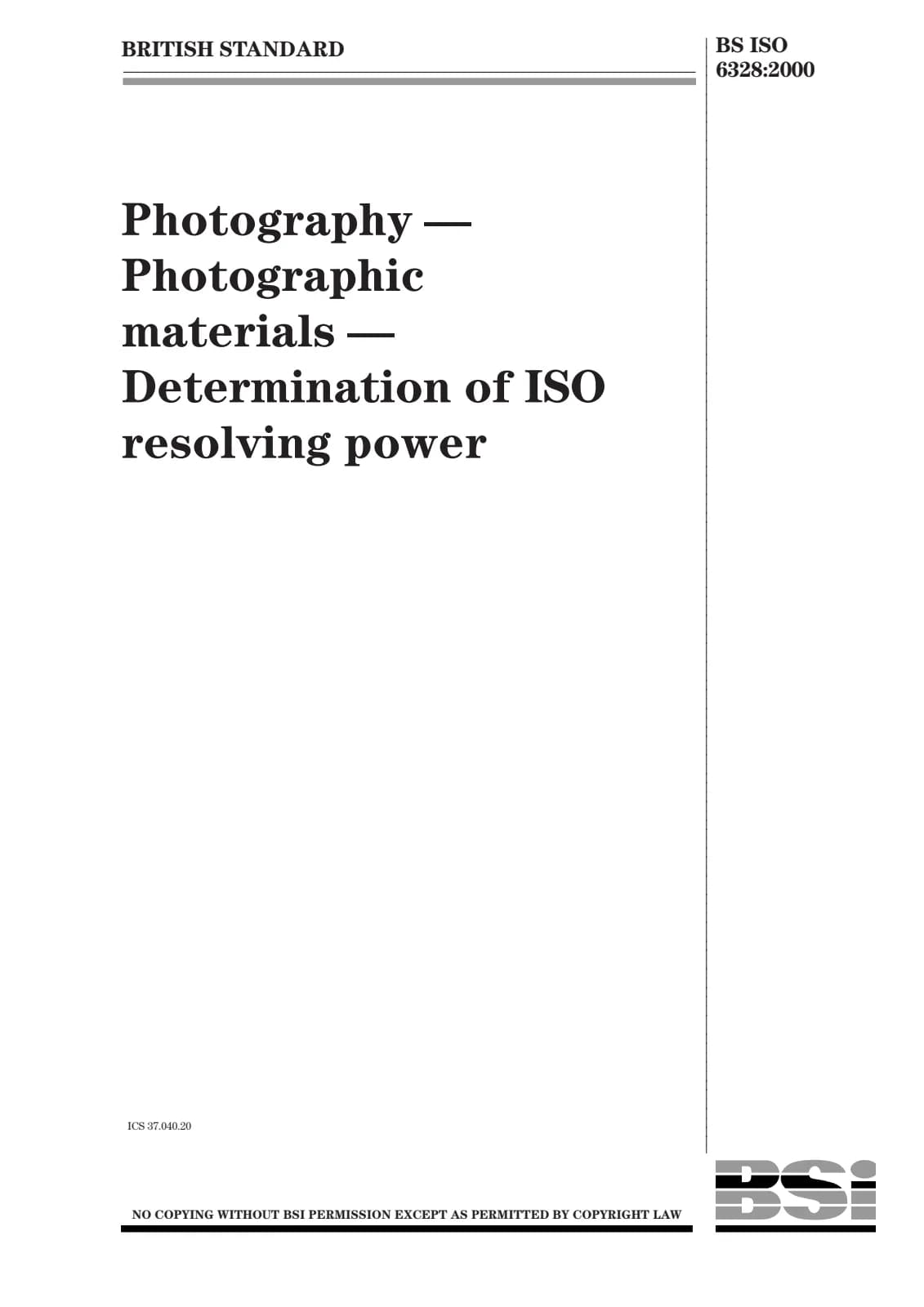 Первая страница стандарта BS ISO 6328:2000