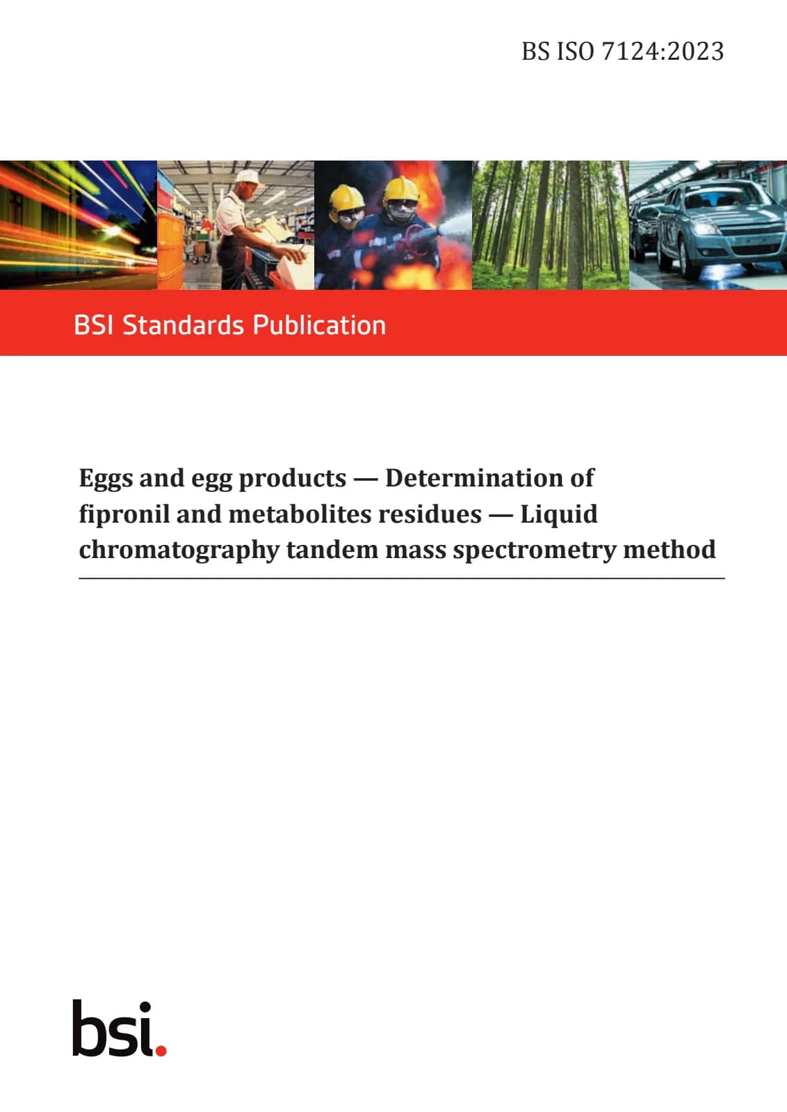 Первая страница стандарта BS ISO 7124:2023
