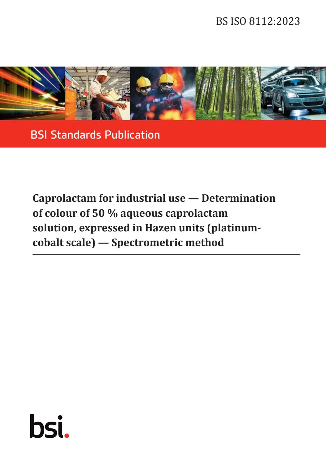 Первая страница стандарта BS ISO 8112:2023