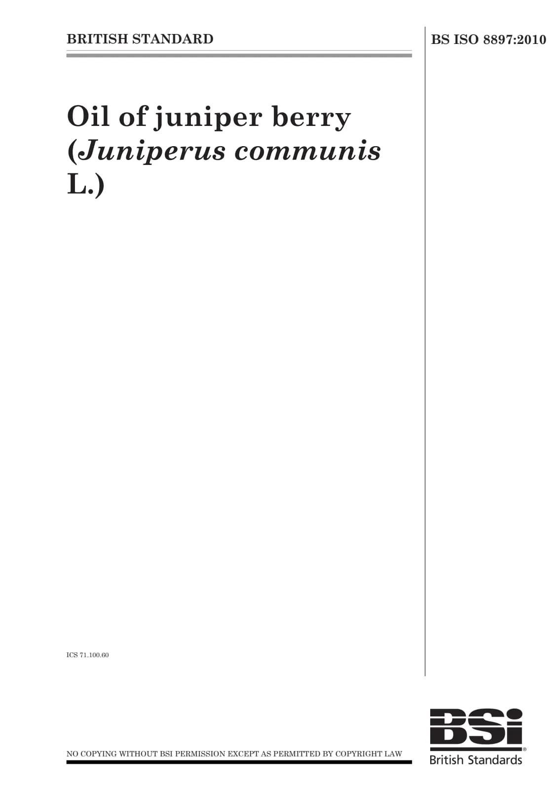 Первая страница стандарта BS ISO 8897:2010