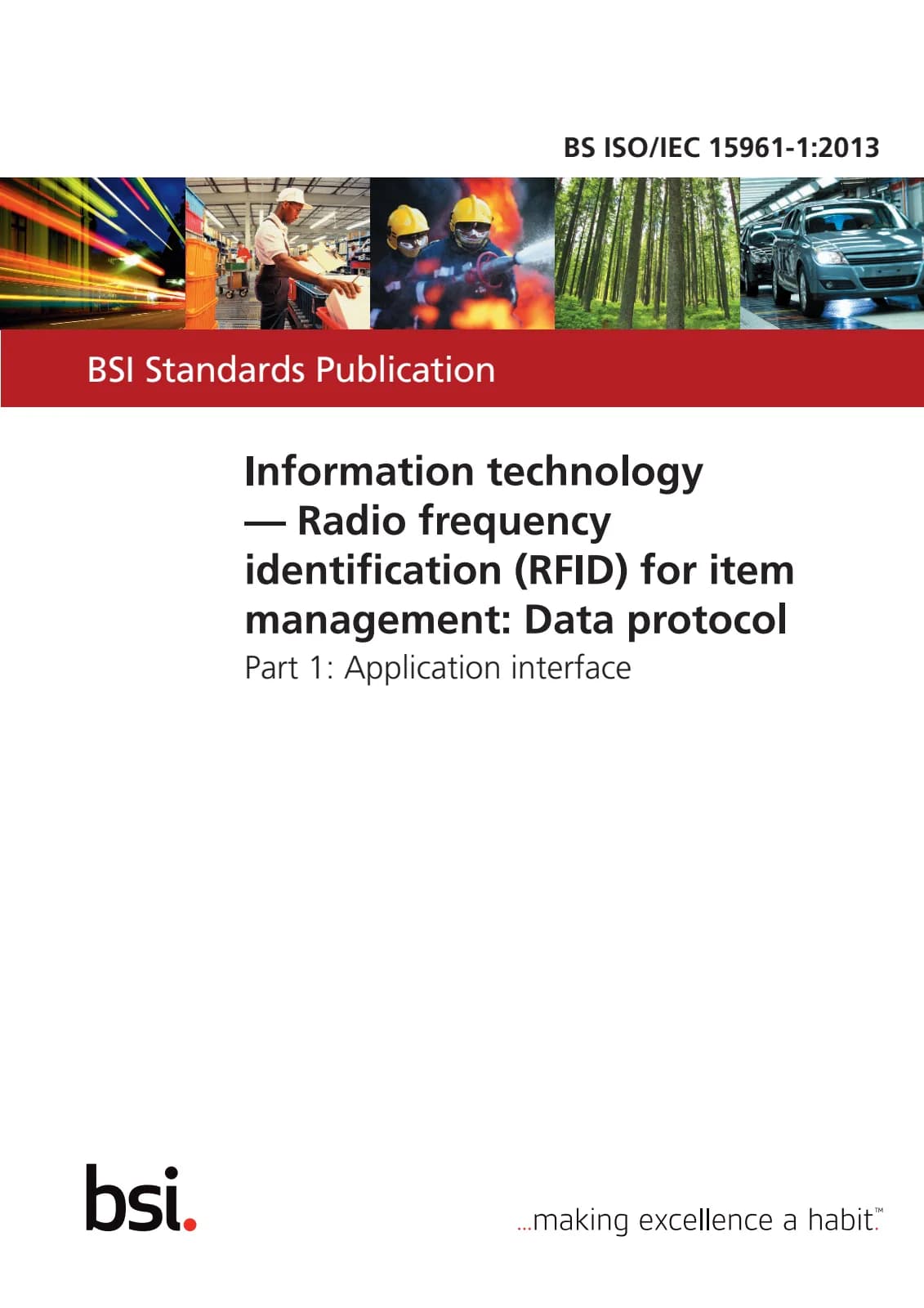 Первая страница стандарта BS ISO/IEC 15961-1:2013
