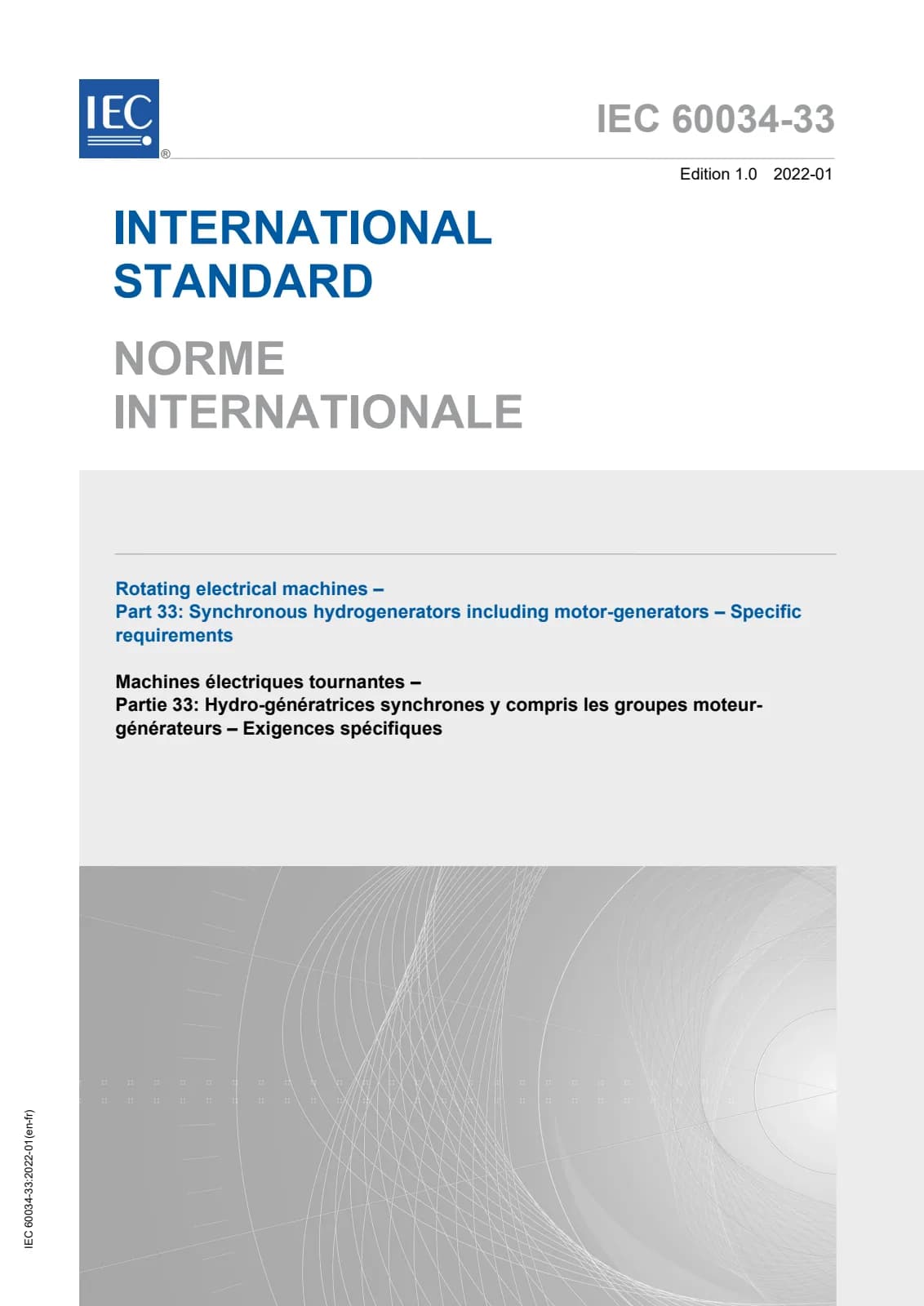 Первая страница стандарта IEC 60034-33:2022