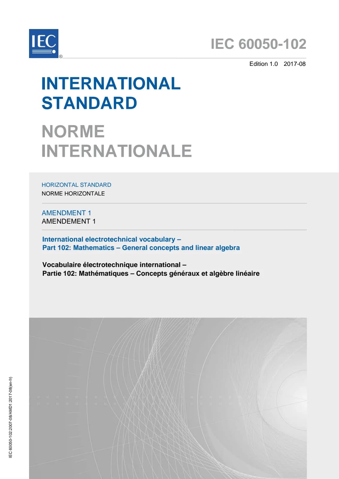 Первая страница стандарта IEC 60050-102:2007