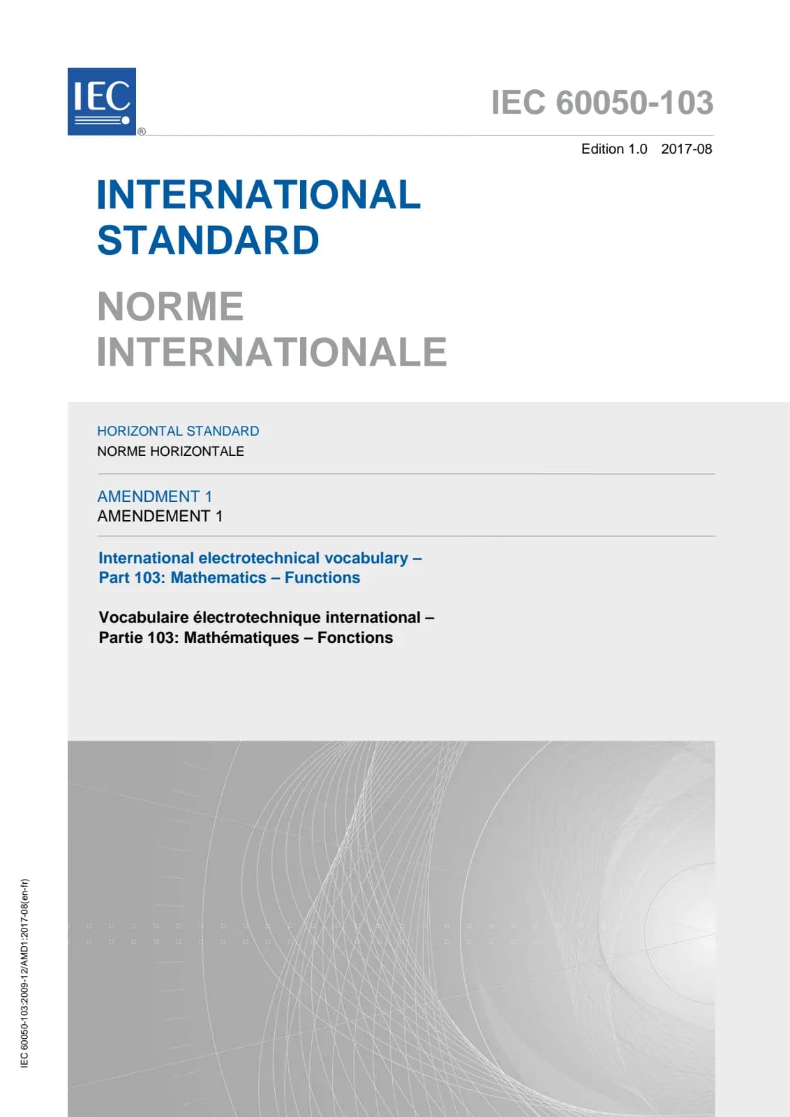 Первая страница стандарта IEC 60050-103:2009