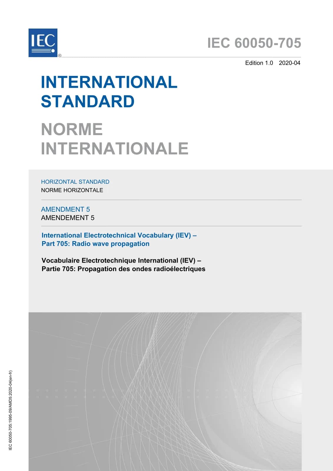 Первая страница стандарта IEC 60050-705:1995/AMD5:2020