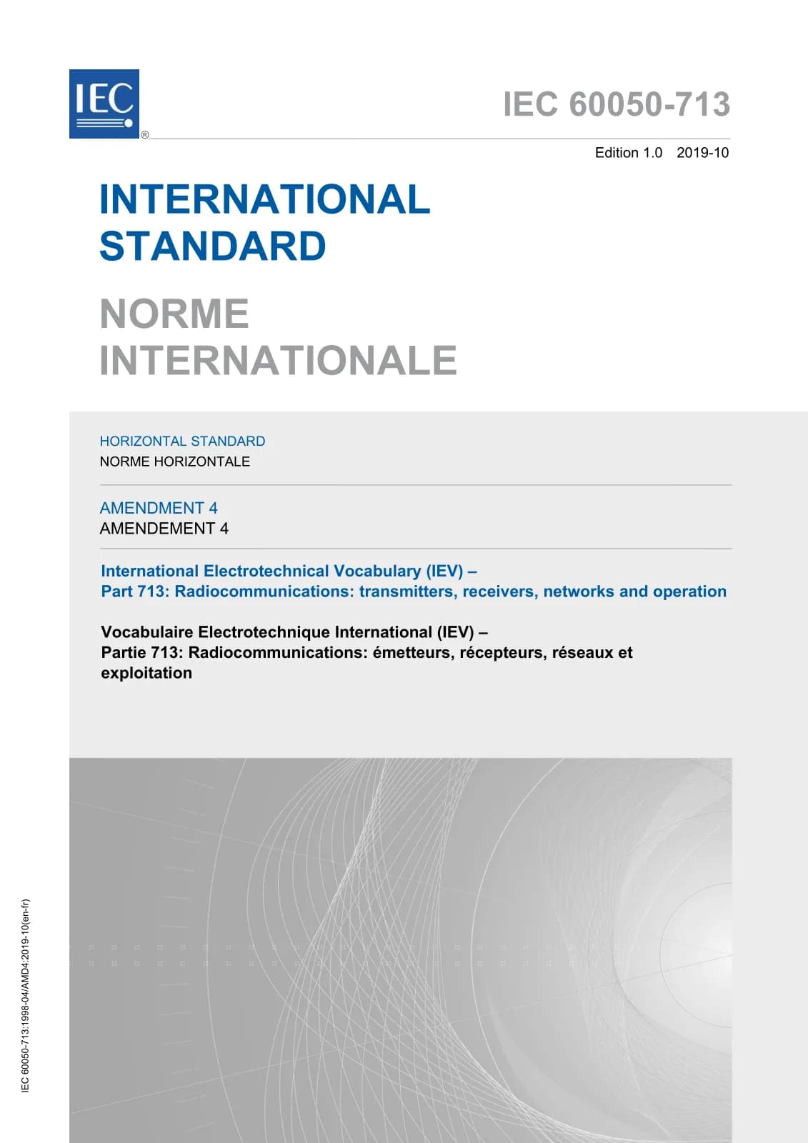 Первая страница стандарта IEC 60050-713:1998/AMD4:2019