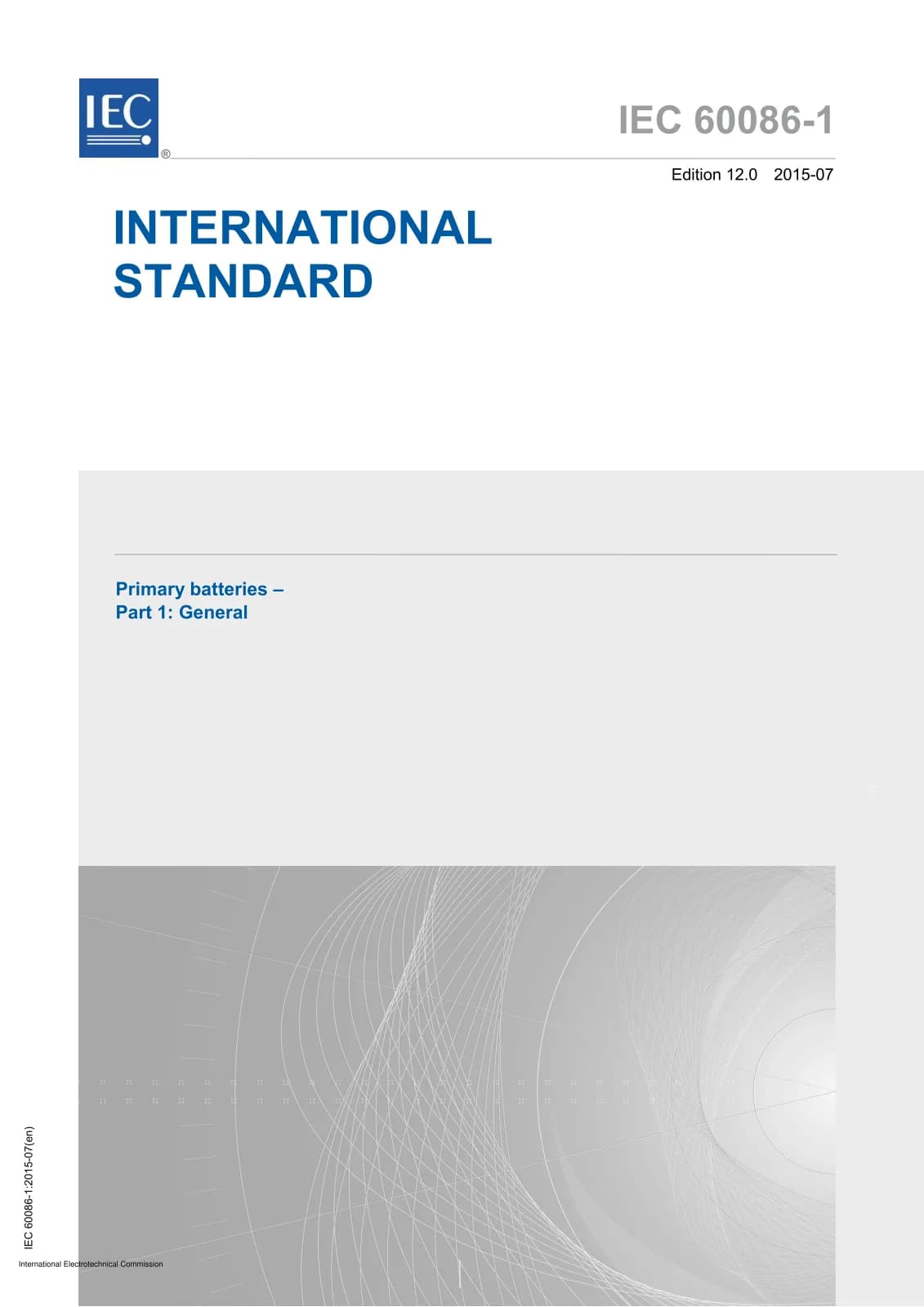 Первая страница стандарта IEC 60086-1:2015