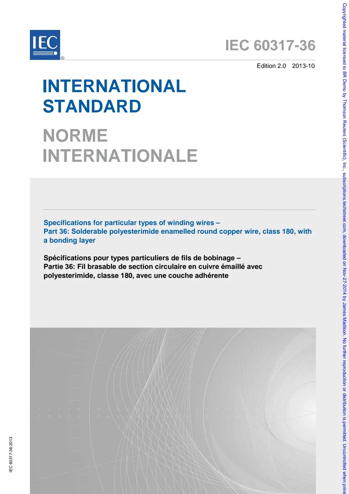 Первая страница стандарта IEC 60317-36:2013