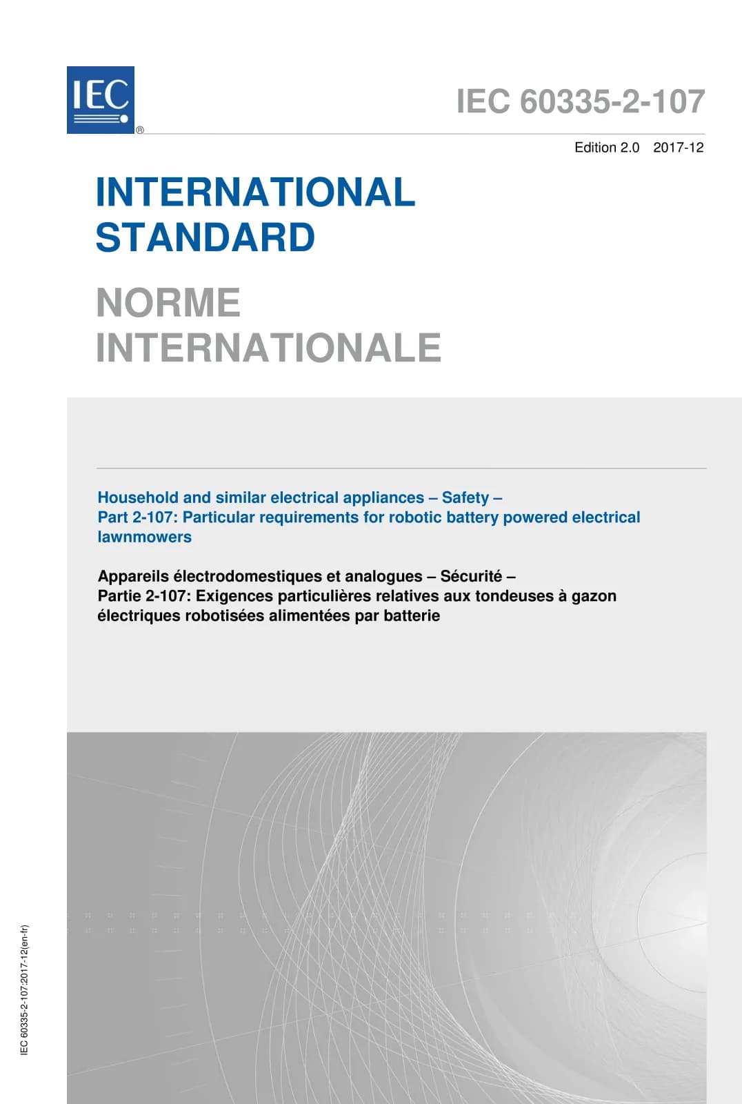 Первая страница стандарта IEC 60335-2-107:2017