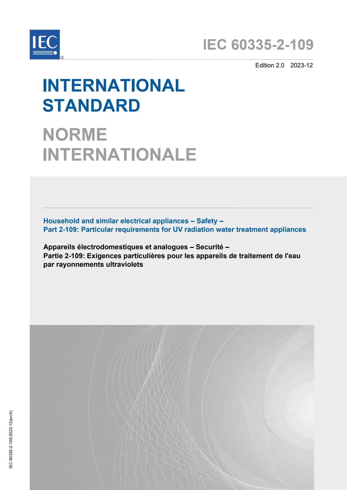 Первая страница стандарта IEC 60335-2-109:2023