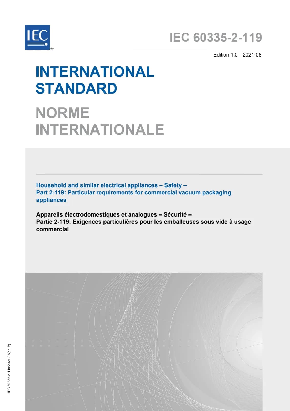 Первая страница стандарта IEC 60335-2-119:2021
