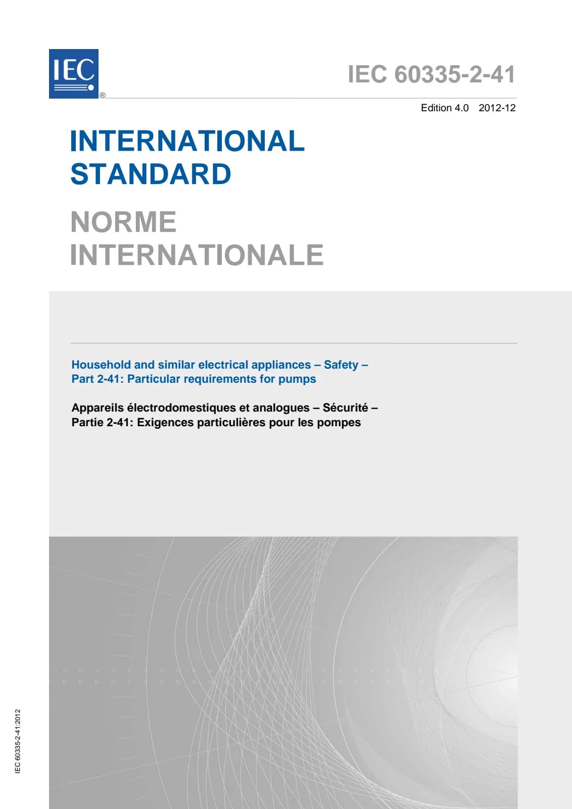 Первая страница стандарта IEC 60335-2-41:2012