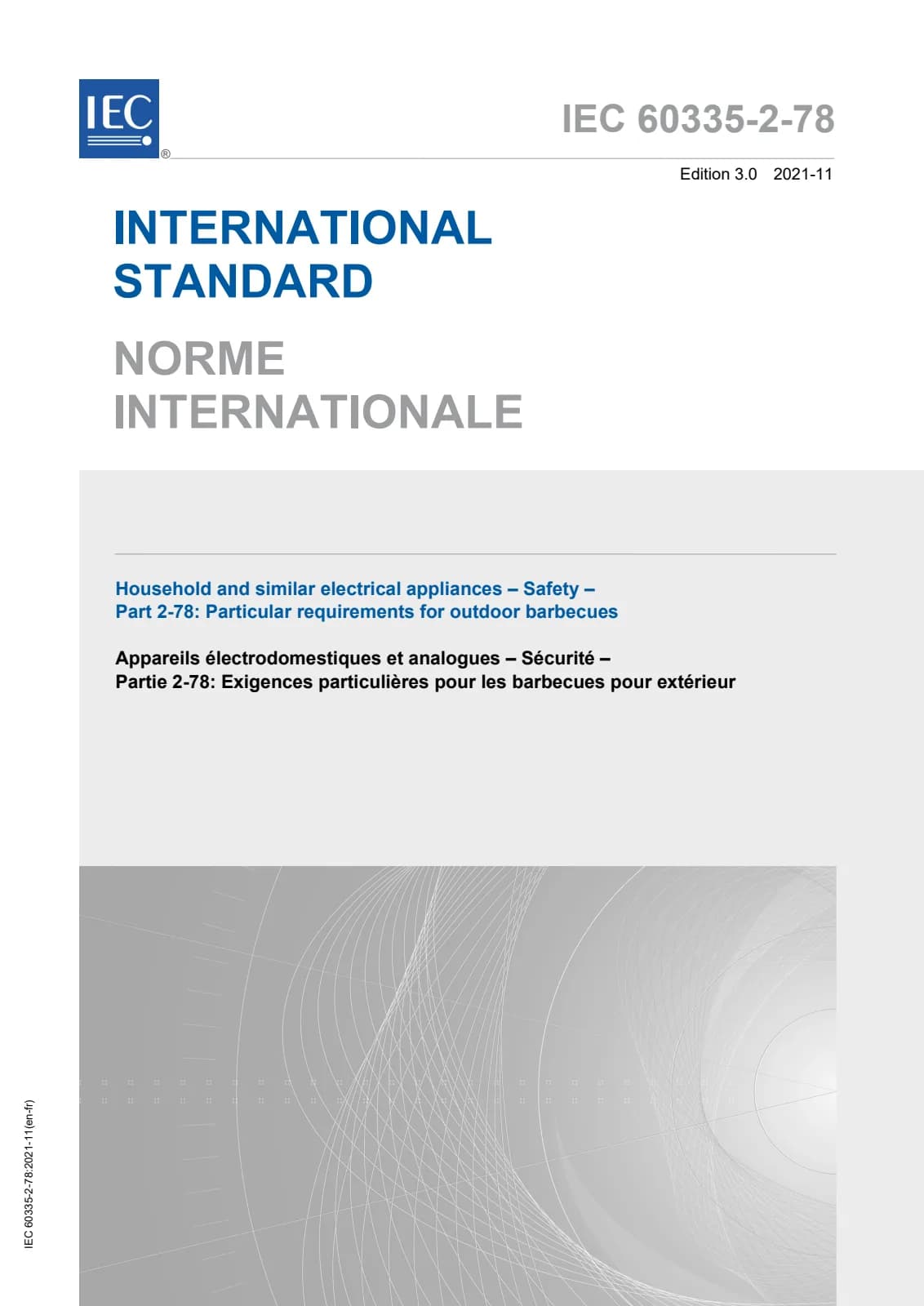 Первая страница стандарта IEC 60335-2-78:2021