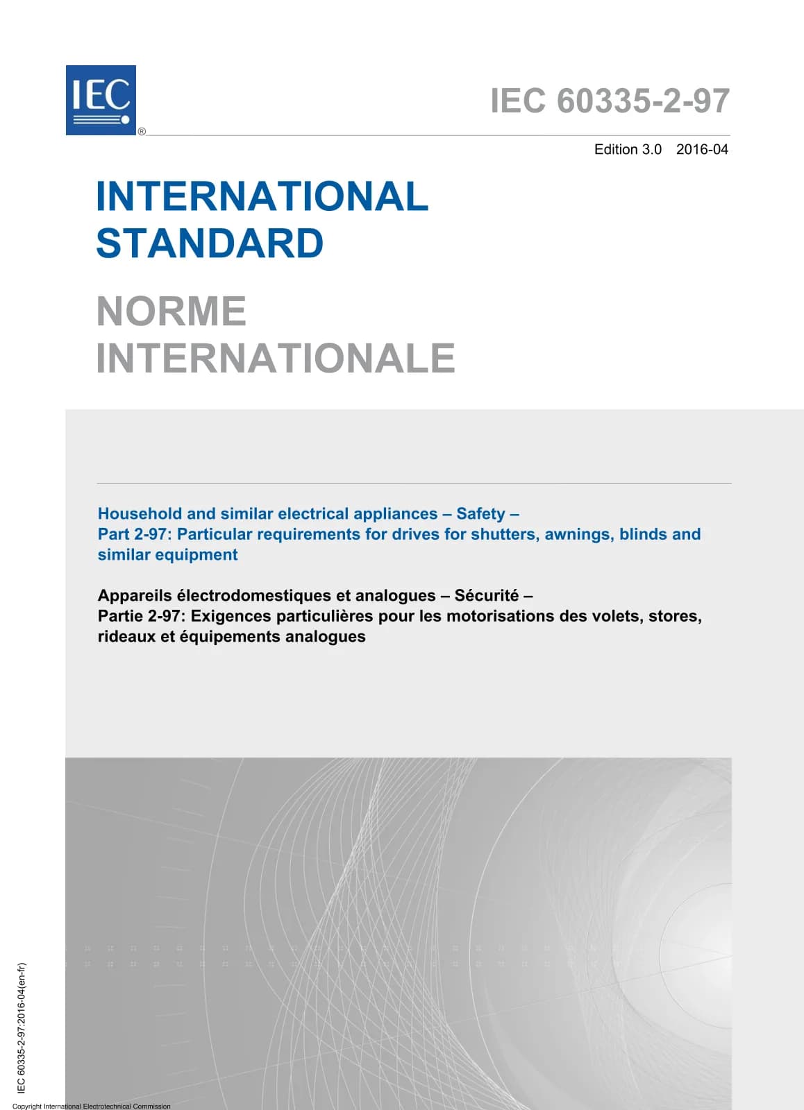 Первая страница стандарта IEC 60335-2-97:2016