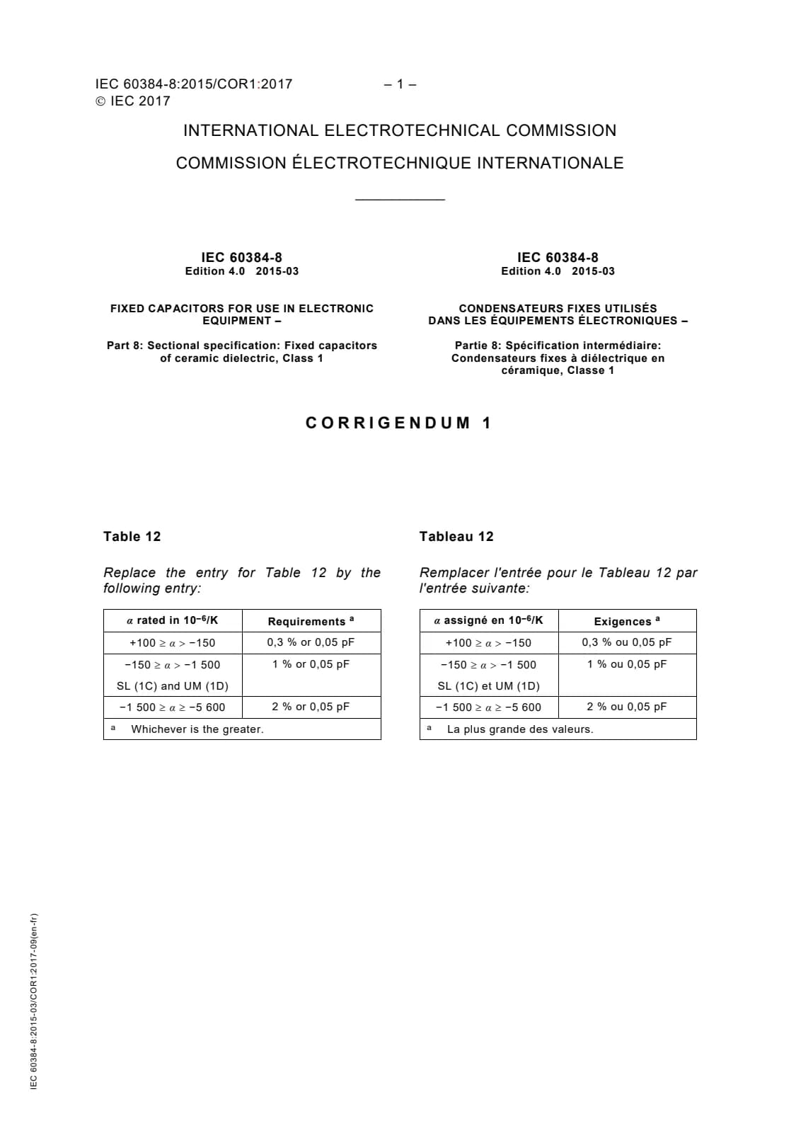 Первая страница стандарта IEC 60384-8:2015