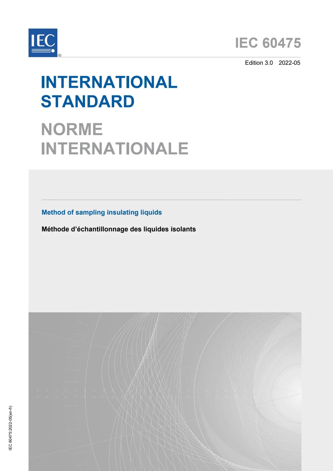 Первая страница стандарта IEC 60475:2022