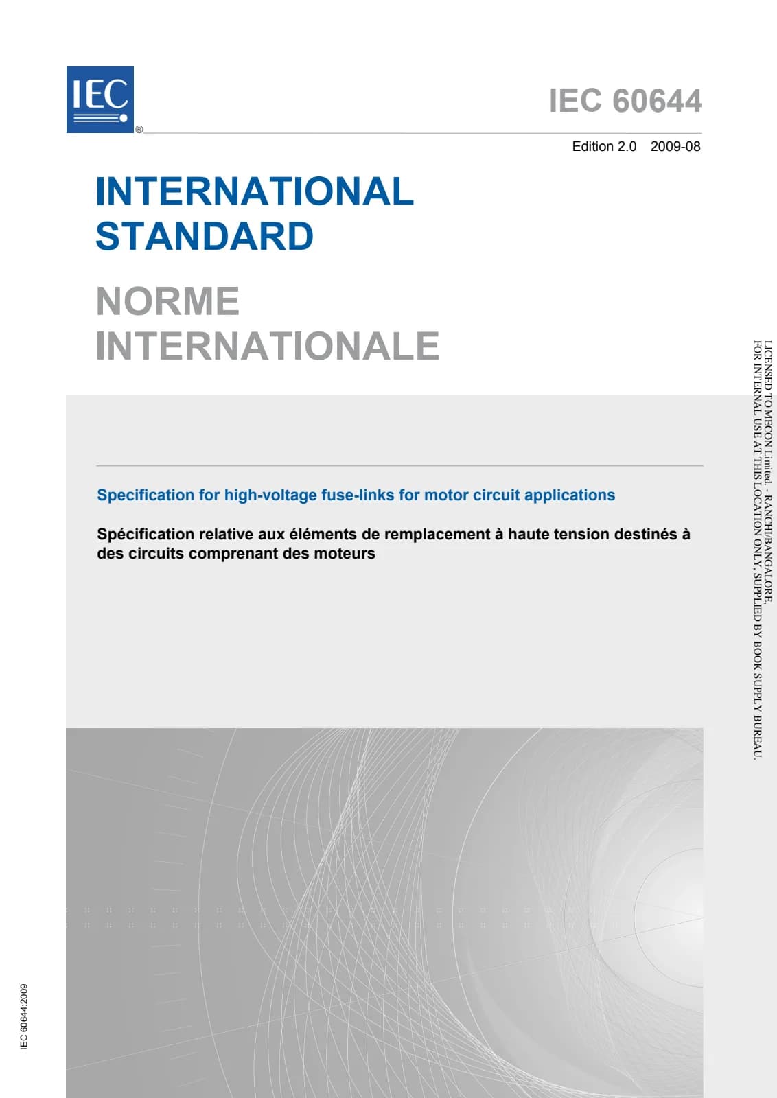Первая страница стандарта IEC 60644:2009
