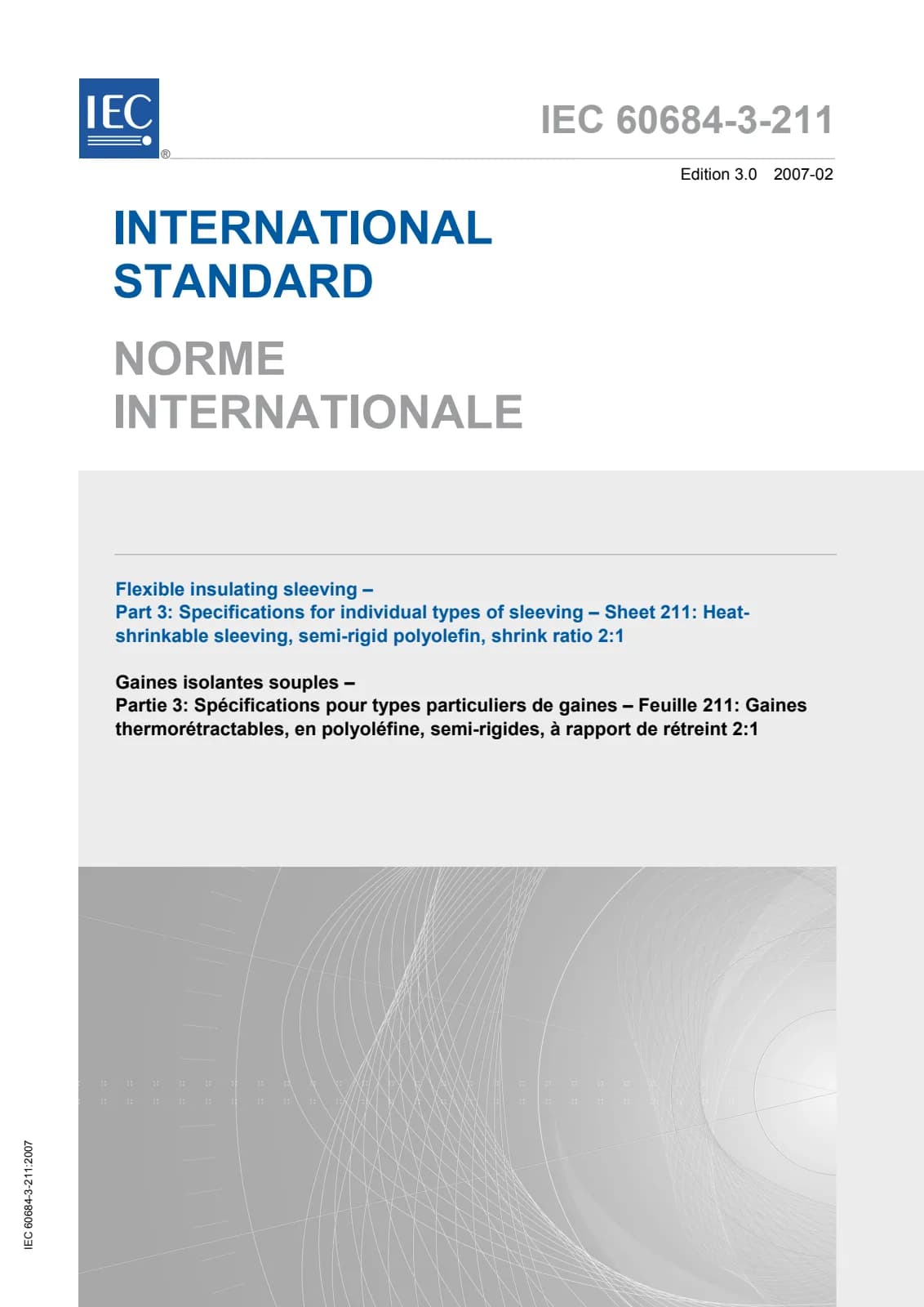 Первая страница стандарта IEC 60684-3-211:2007