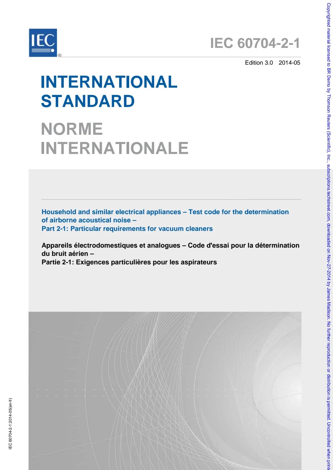 Первая страница стандарта IEC 60704-2-1:2014