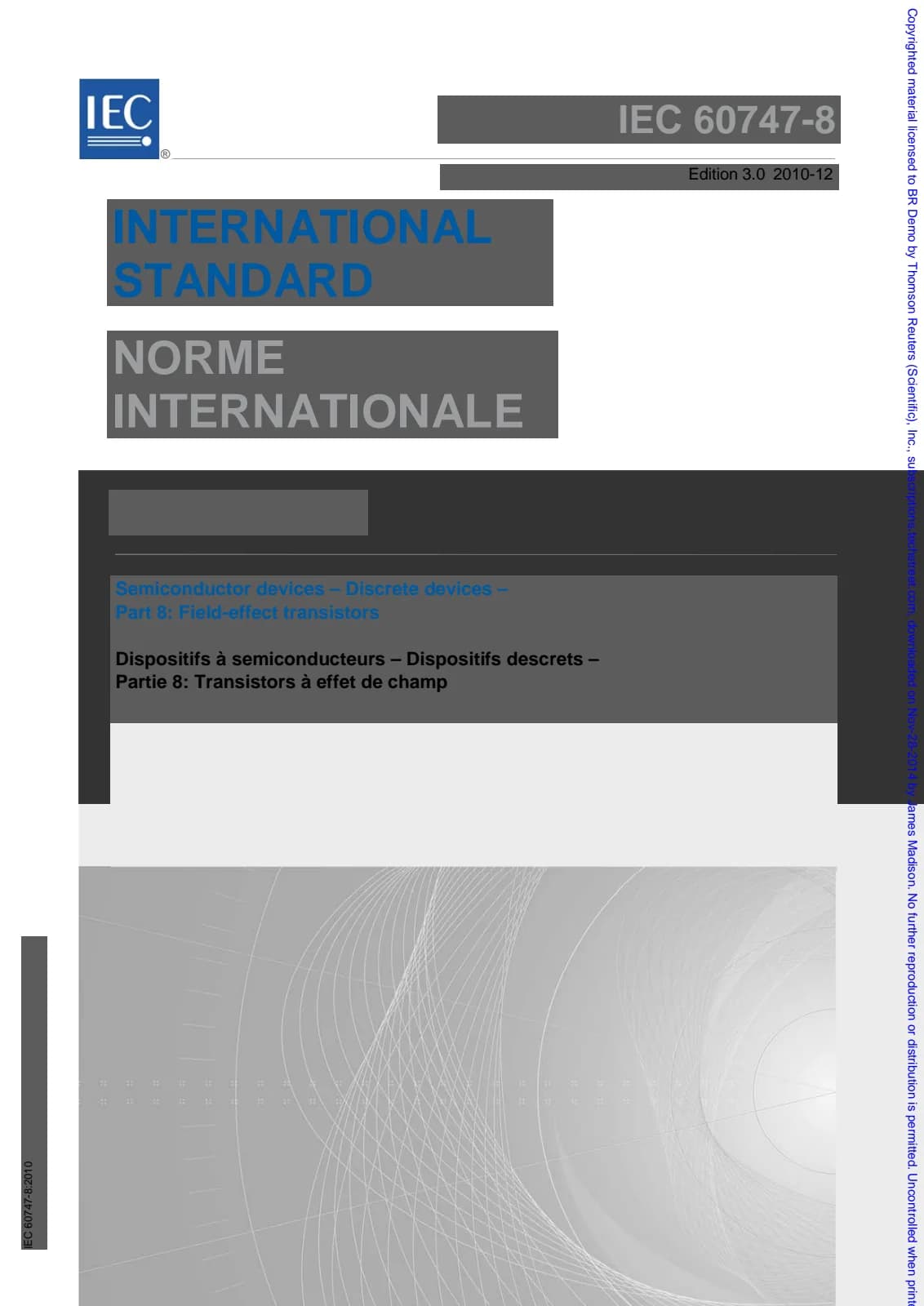 Первая страница стандарта IEC 60747-8:2010
