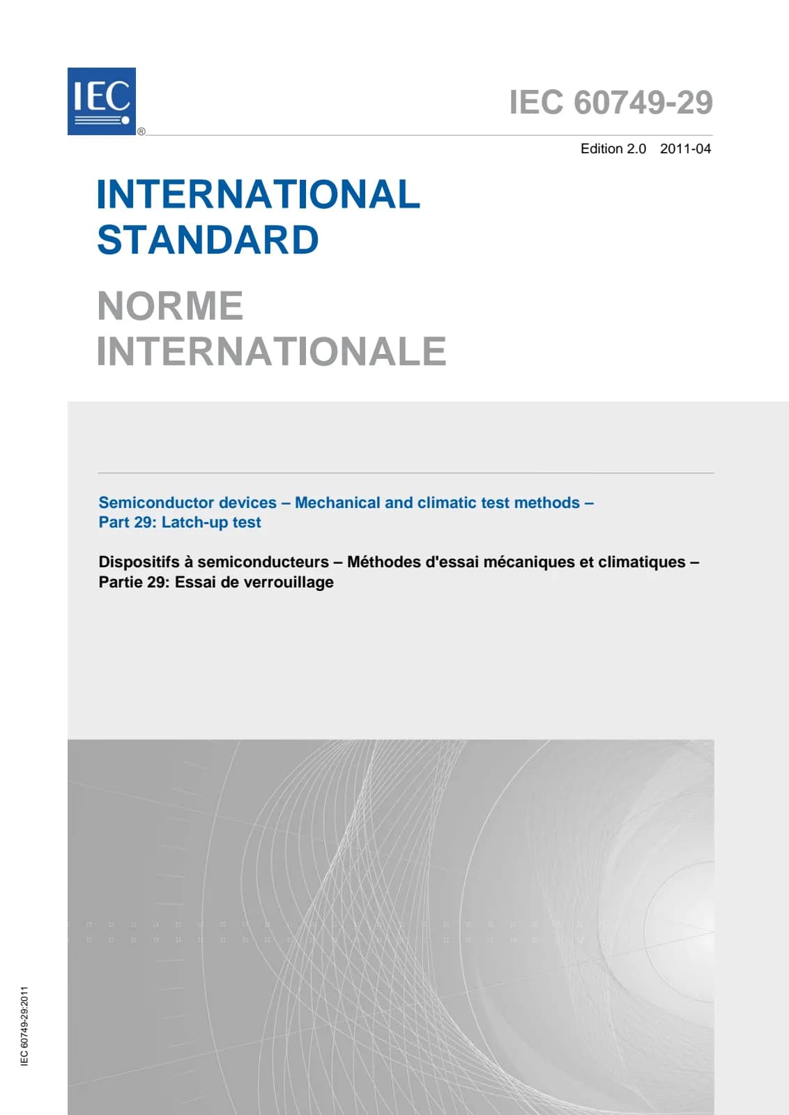 Первая страница стандарта IEC 60749-29:2011