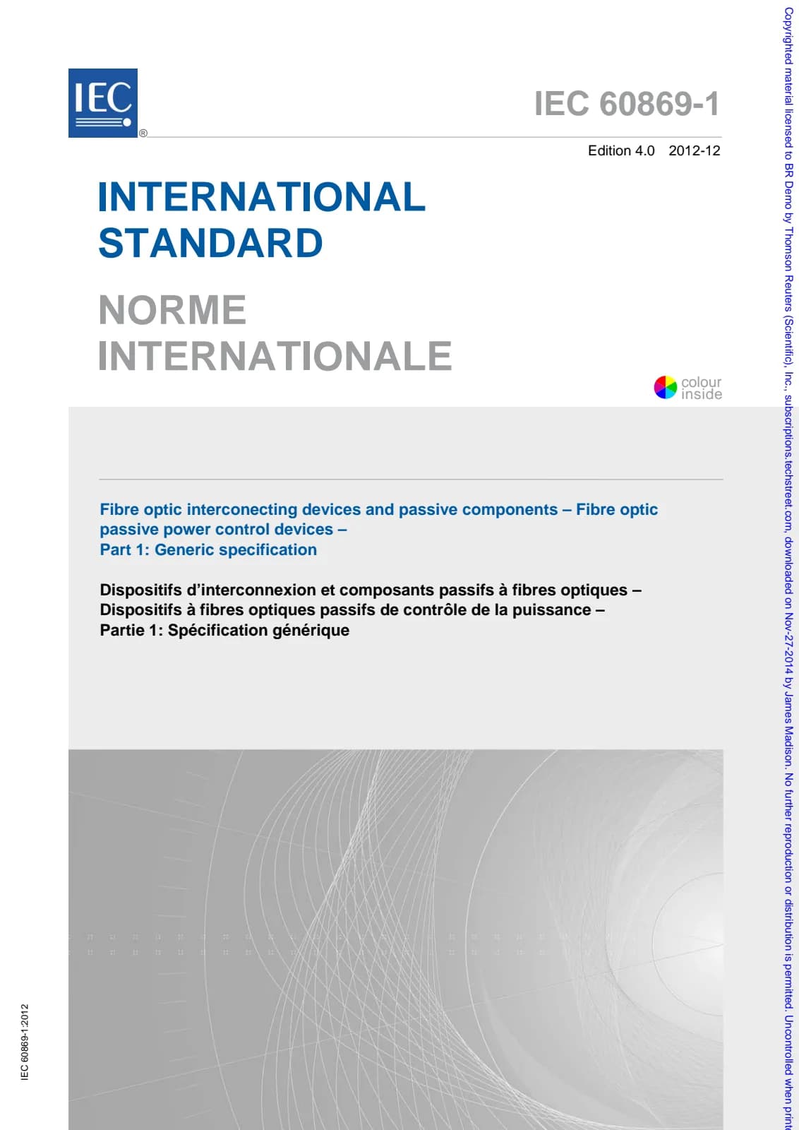 Первая страница стандарта IEC 60869-1:2012