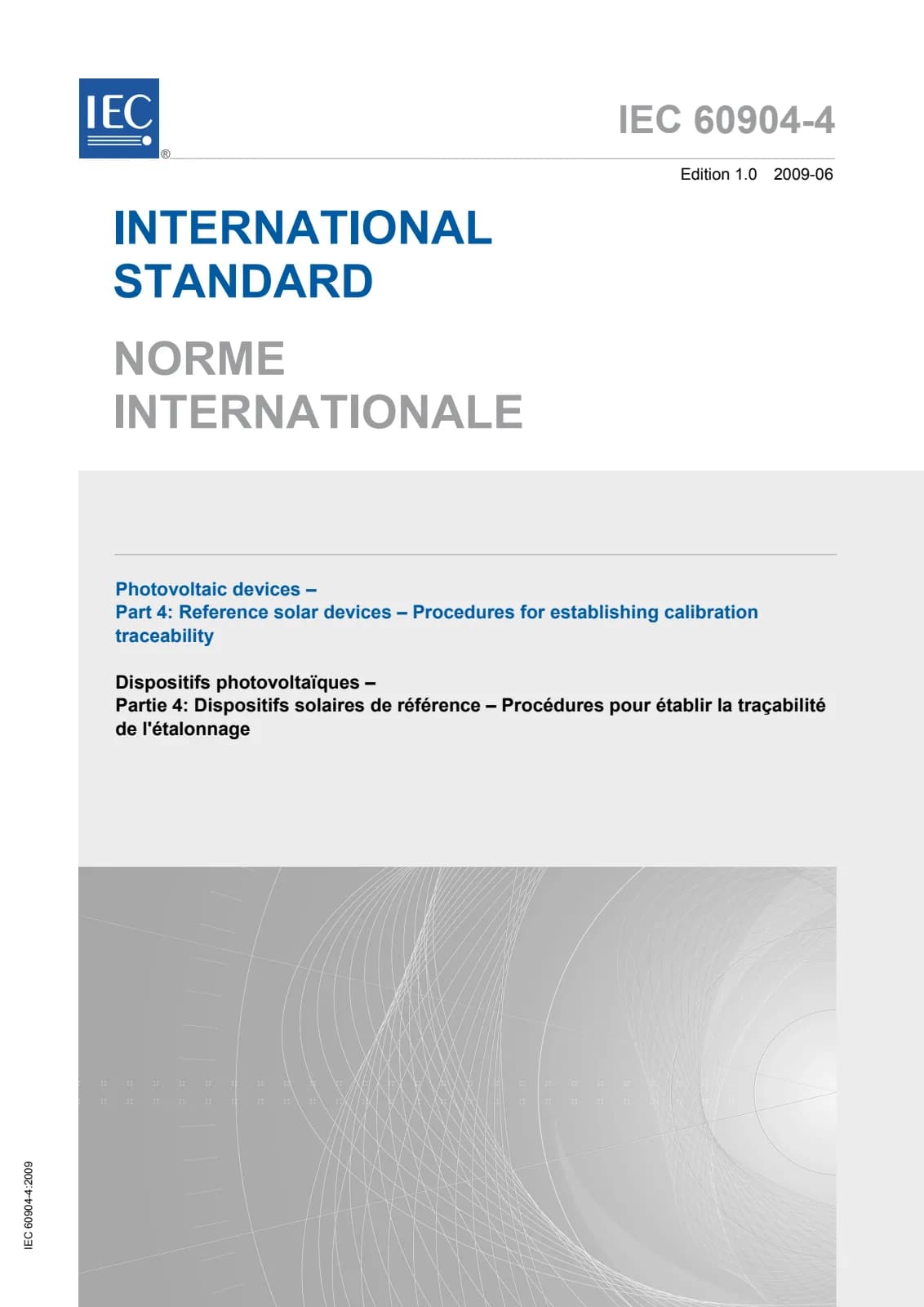 Первая страница стандарта IEC 60904-4:2009