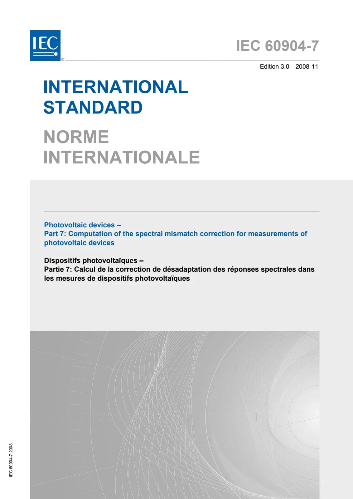Первая страница стандарта IEC 60904-7:2008