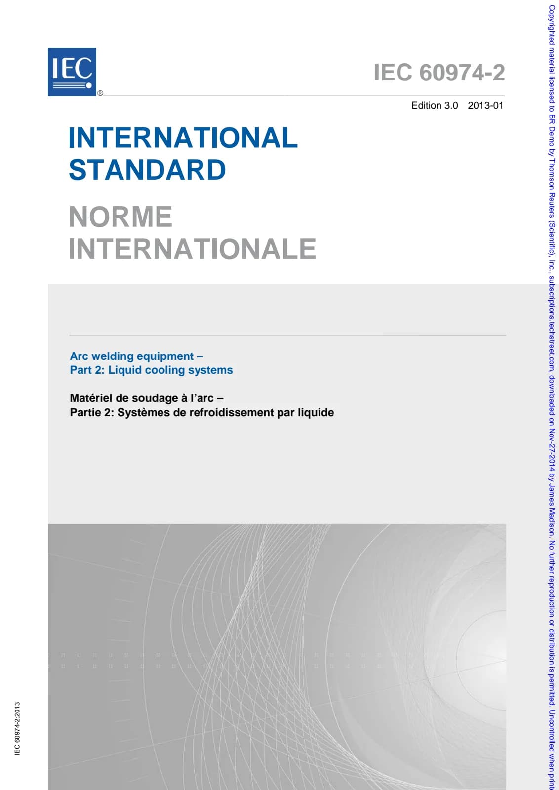 Первая страница стандарта IEC 60974-2:2013