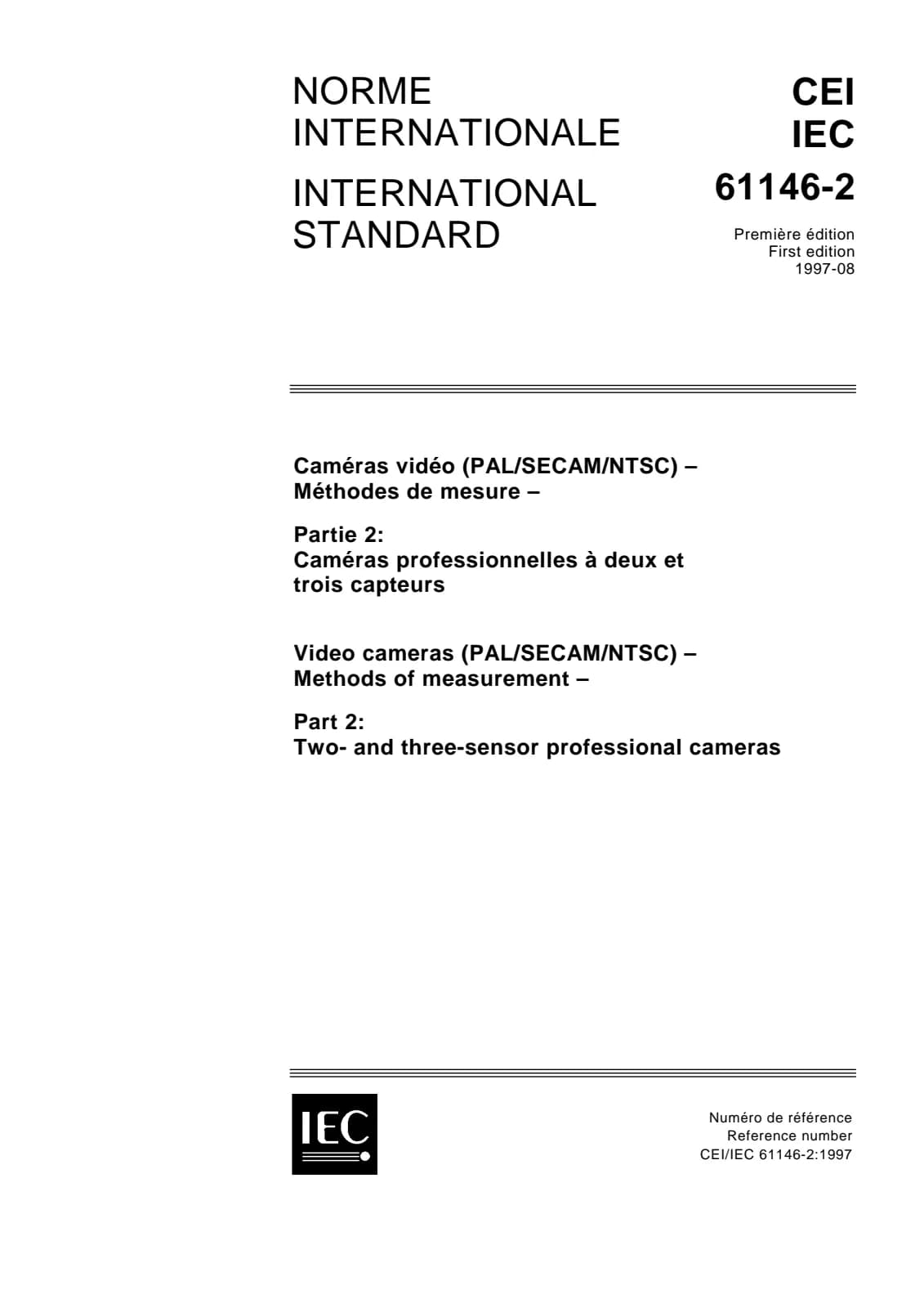 Первая страница стандарта IEC 61146-2:1997
