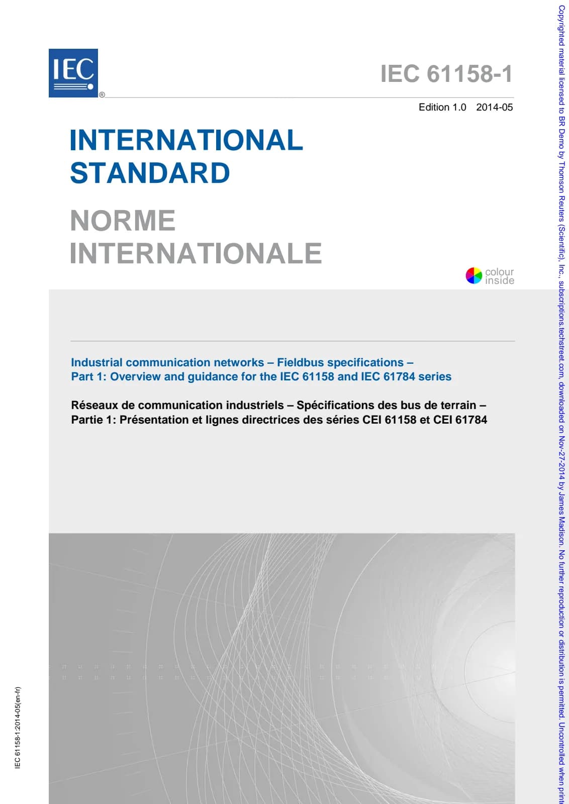 Первая страница стандарта IEC 61158-1:2014
