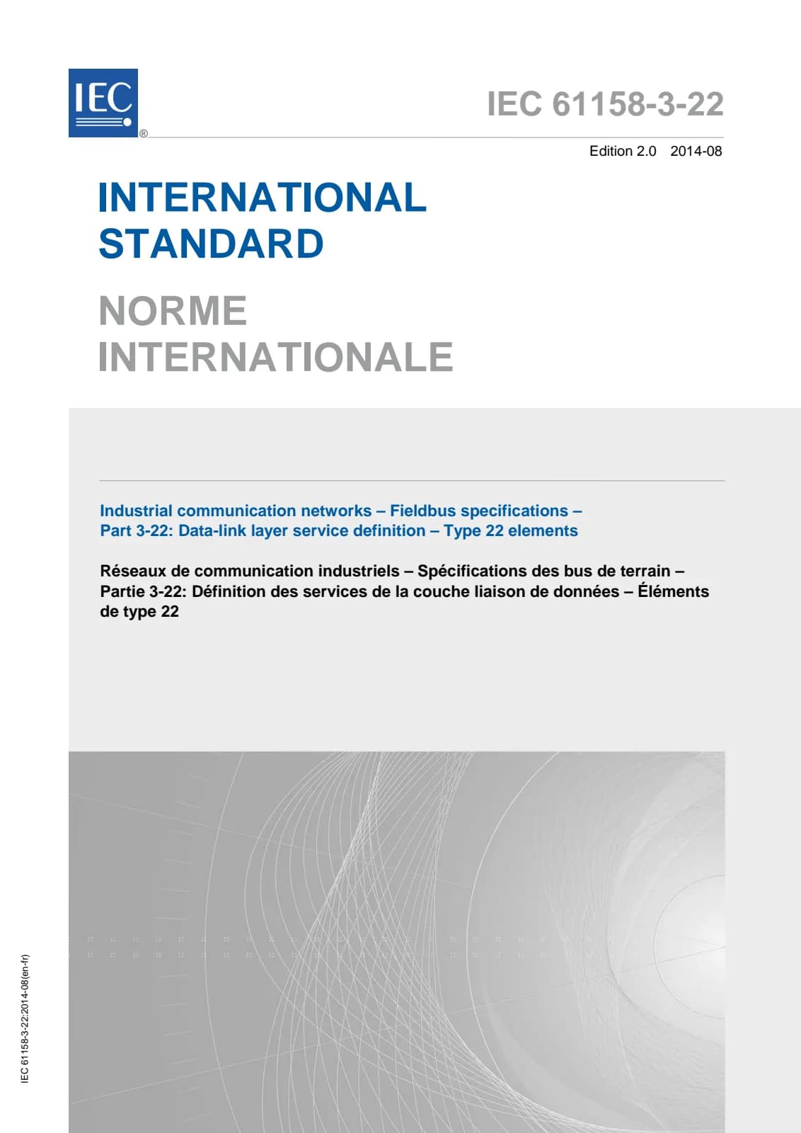 Первая страница стандарта IEC 61158-3-22:2014