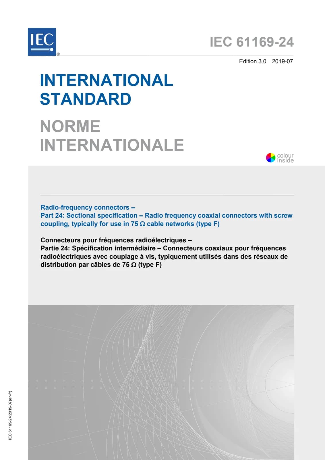 Первая страница стандарта IEC 61169-24:2019
