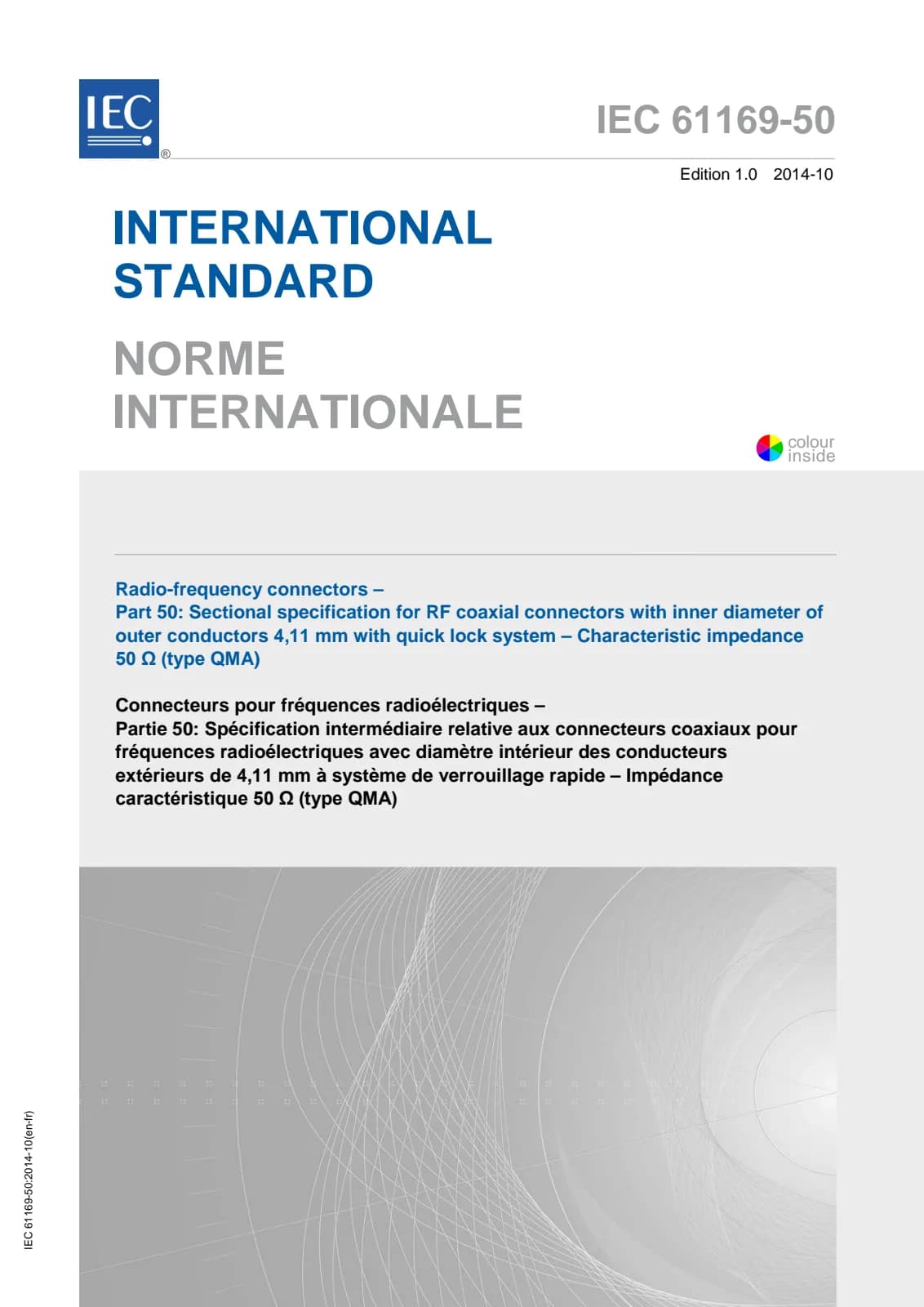 Первая страница стандарта IEC 61169-50:2014
