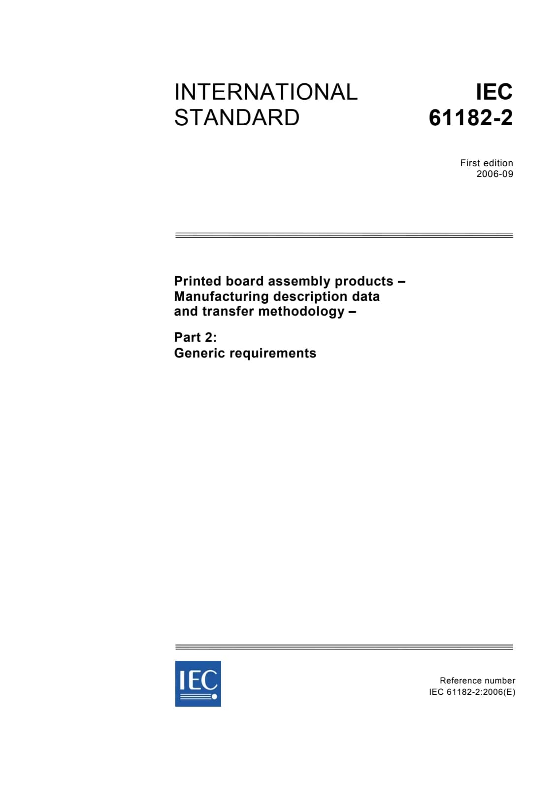 Первая страница стандарта IEC 61182-2:2006