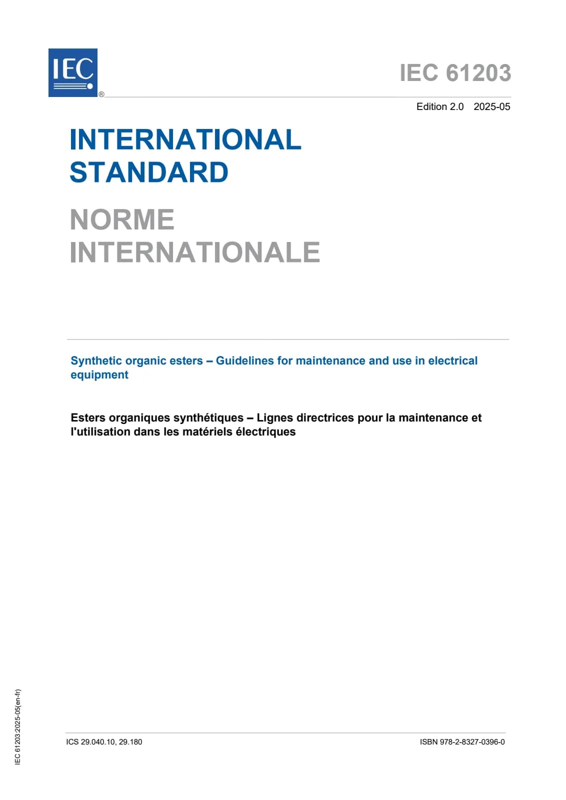 Первая страница стандарта IEC 61203:2025