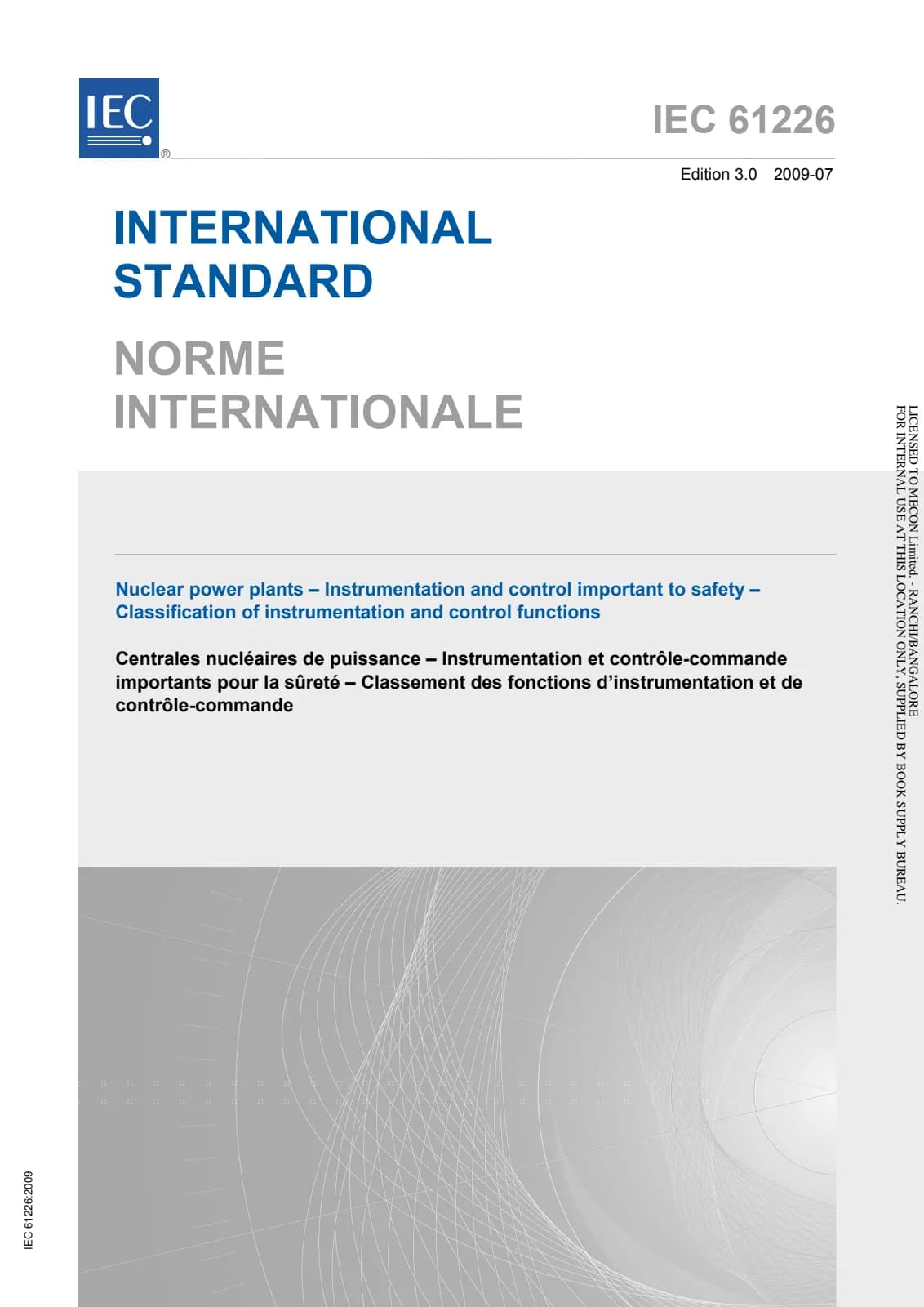 Первая страница стандарта IEC 61226:2009